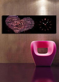 Wallity 3090CS-4 Reloj de Pared de Lienzo Decorativo Multicolor
